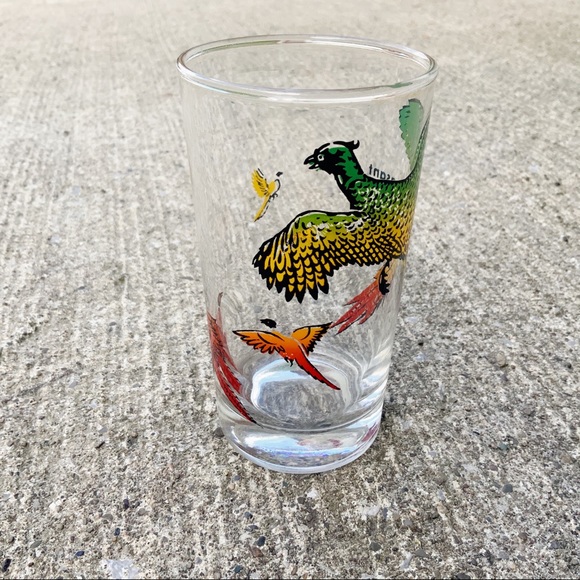 Vintage Other - Vintage Hazel Atlas colorful pheasant tumbler glass